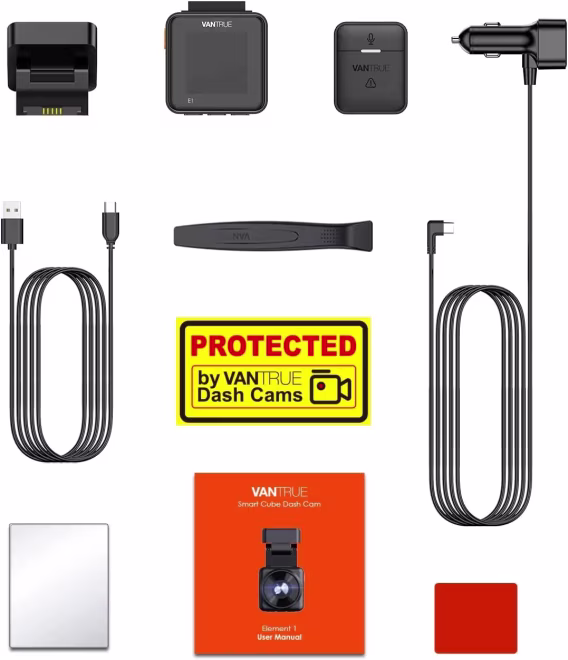 Vantrue E1 Lite 1080P GPS ve Hız Özellikli WiFi Mini Araç Kamerası