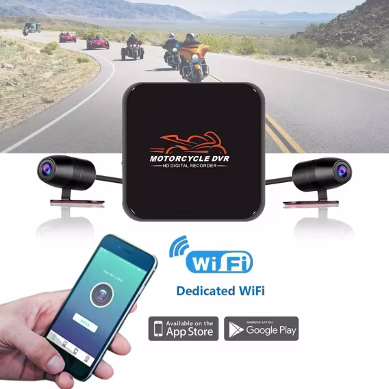 VSYSTO WiFi Tam Kasa Su Geçirmez Motosiklet Araç Kamerası