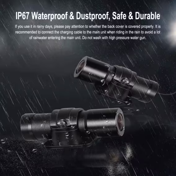 VSYSTO WiFi HD 1080P Motosiklet Kask Kamerası  (Çift Kamera)