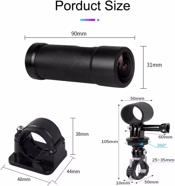 VSYSTO WiFi HD 1080P Motosiklet Kask Kamerası  (Çift Kamera)