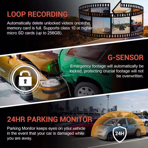 Rexing V1P 4K Çift Kanallı Araç Kamerası 4K+1080p