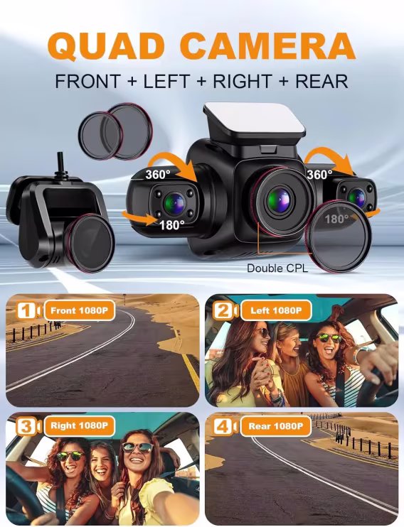 PRUVEEO 4 Kanal Kamera FHD 1080Px4 Araç Kamerası