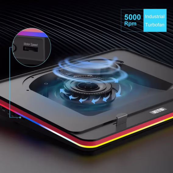 IETS GT500 RGB Turbo Fanlı Laptop Bilgisayar Soğutucusu (4600 RPM)