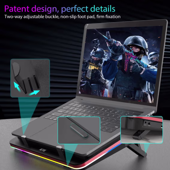 IETS GT500 RGB Turbo Fanlı Laptop Bilgisayar Soğutucusu (4600 RPM)