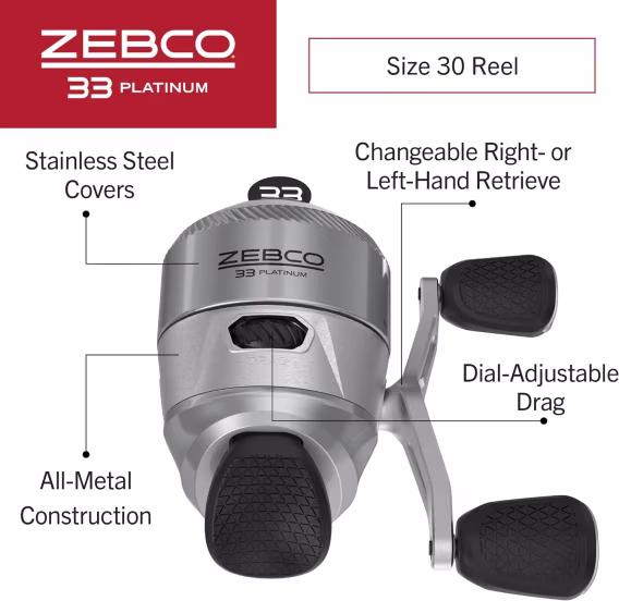 Zebco 33 Platin Spincast Platin Makara
