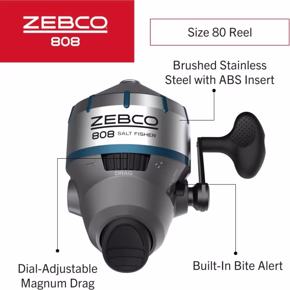 Zebco 808 Tuzlu Su Spincast Paslanmaz Çelik Balıkçılık Makarası Kapağı