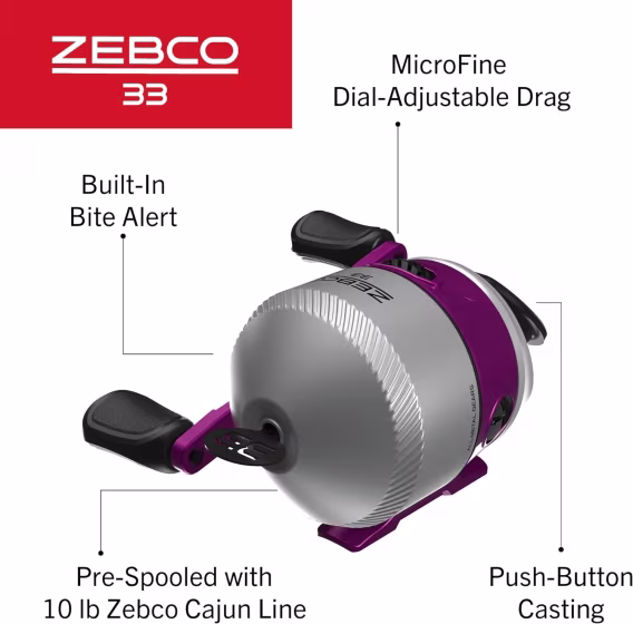 Zebco 33 Spincast Balıkçılık Makarası (Tamamen Metal Dişliler)