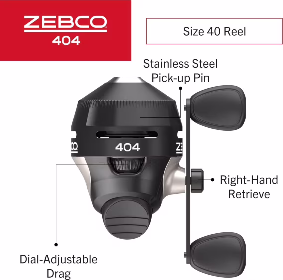 Zebco 33 Mikro Spincast Balıkçılık Makarası ve Kapak Boyut 40