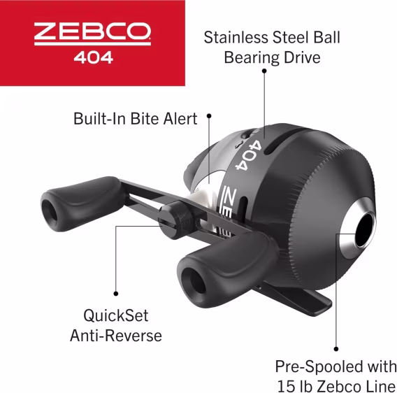 Zebco 33 Mikro Spincast Balıkçılık Makarası ve Kapak Boyut 40