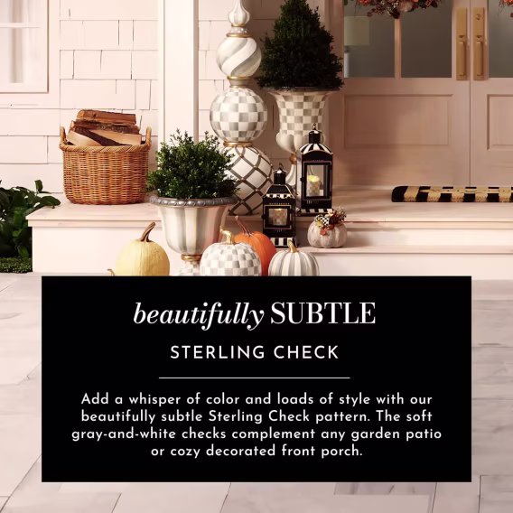 MacKenzieChilds Courtly Stripe Dekoratif Saksı Vazo