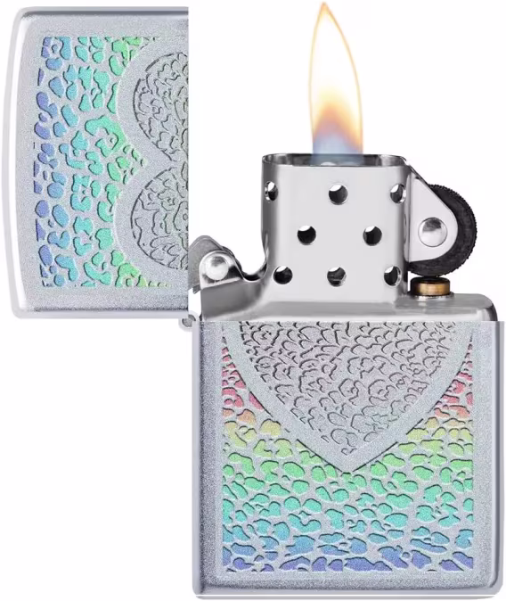 Zippo Love Cep Çakmakları (Saten Krom Kalpli)