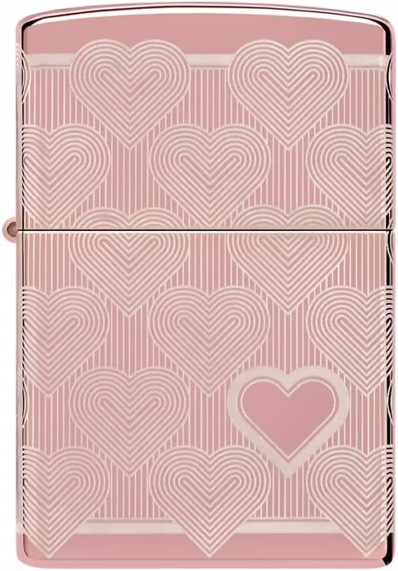 Zippo Love Cep Çakmakları (Yüksek Parlak Pembe Altın 360)