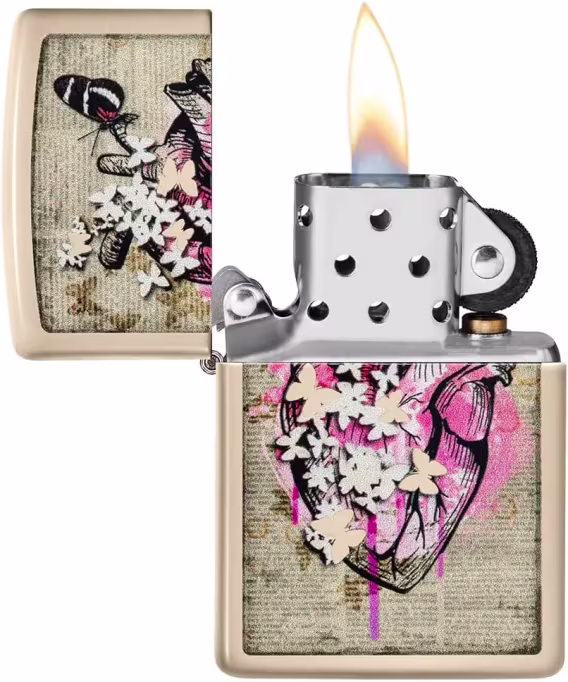 Zippo Love Cep Çakmakları (Düz Kum Edebi Anatomisi)
