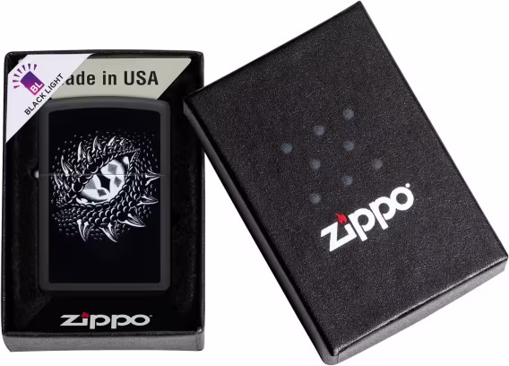 Zippo Amerikan Bayrağı Çakmak (Dragon Eye Siyah Mat)