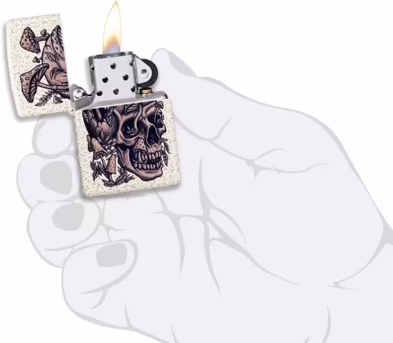 Zippo Çakmak  Parlak Mavi Amerikan Kafatası