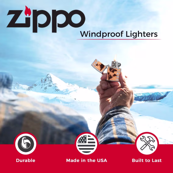 Zippo Çakmak  Parlak Mavi Amerikan Kafatası