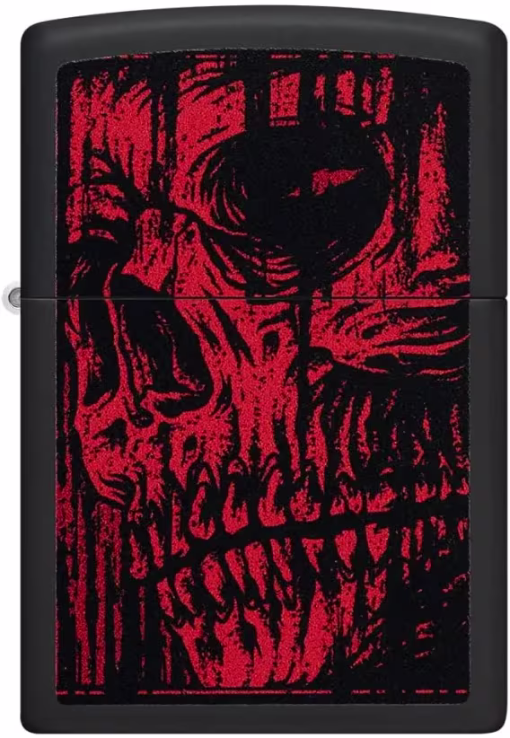 Zippo Çakmak  Parlak Mavi Amerikan Kafatası