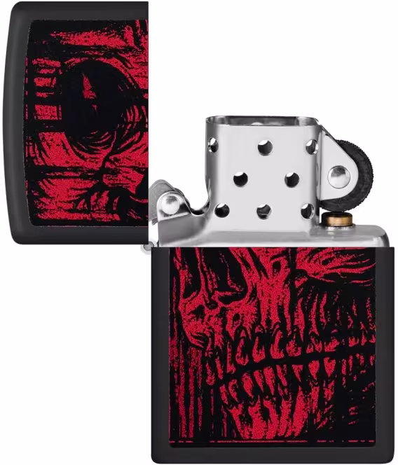 Zippo Çakmak  Parlak Mavi Amerikan Kafatası