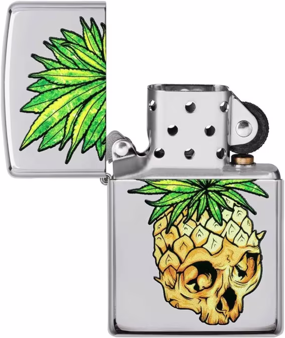 Zippo Çakmak  Parlak Mavi Amerikan Kafatası