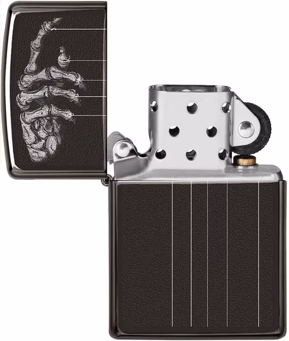 Zippo Çakmak  Parlak Mavi Amerikan Kafatası