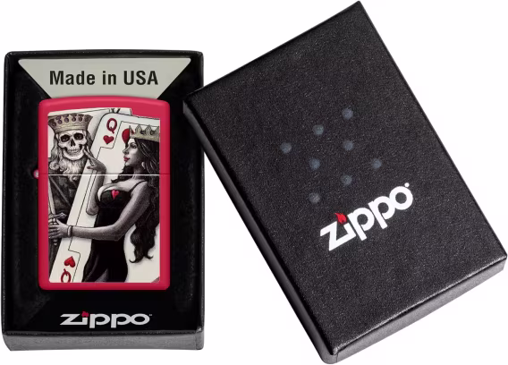 Zippo Çakmak  Parlak Mavi Amerikan Kafatası
