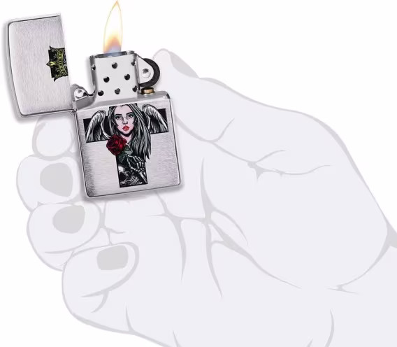 Zippo Çakmak  Parlak Mavi Amerikan Kafatası