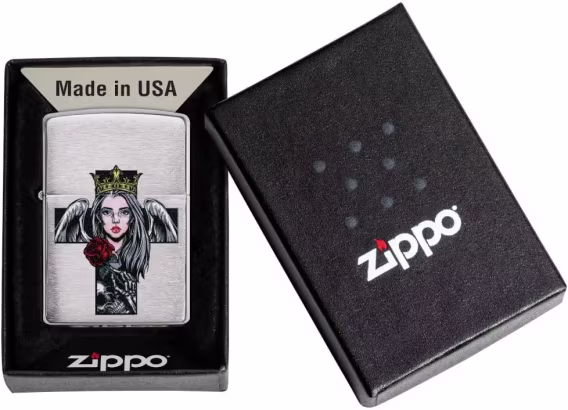 Zippo Çakmak  Parlak Mavi Amerikan Kafatası