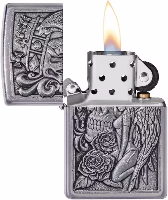 Zippo Çakmak  Mor Mat Kafatası Ağacı