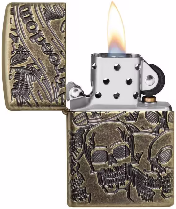 Zippo Çakmak  Mor Mat Kafatası Ağacı