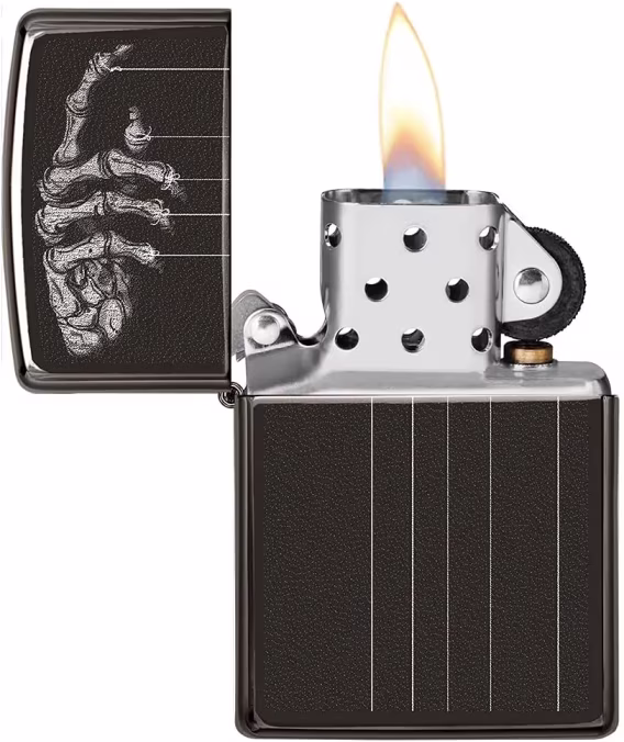 Zippo Çakmak  Mor Mat Kafatası Ağacı