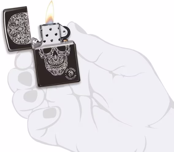 Zippo Çakmak  Mor Mat Kafatası Ağacı