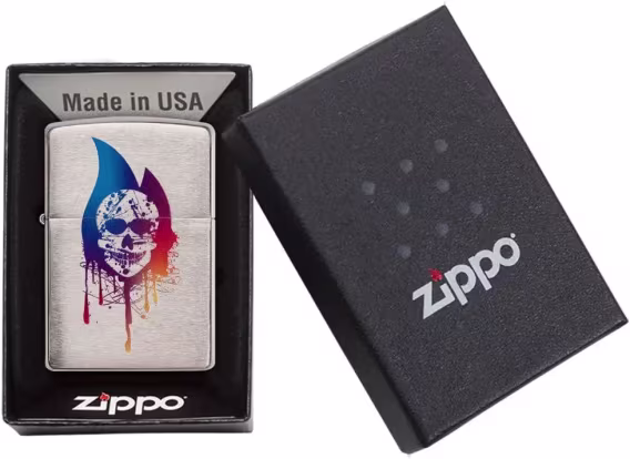 Zippo Kafatası Çakmak  Cıva Cam Kafatası Mat