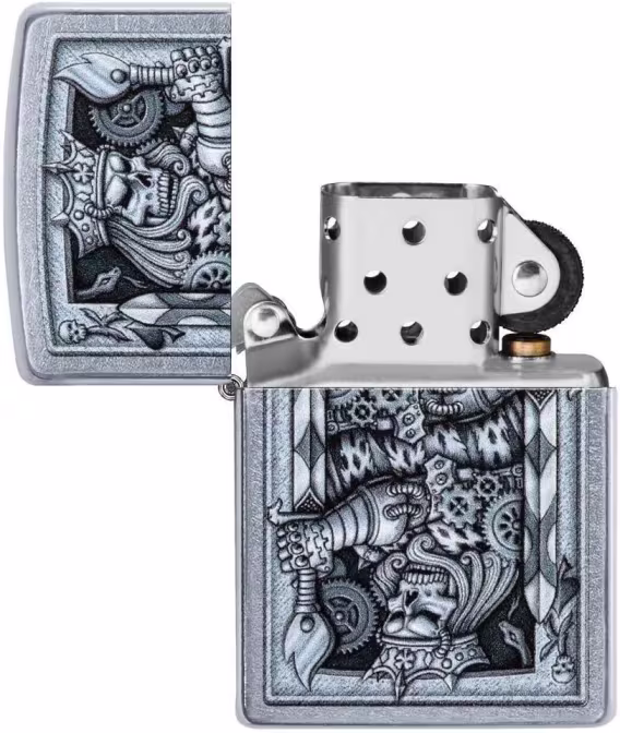 Zippo Çakmak  Siyah Mat Kafatası Joker