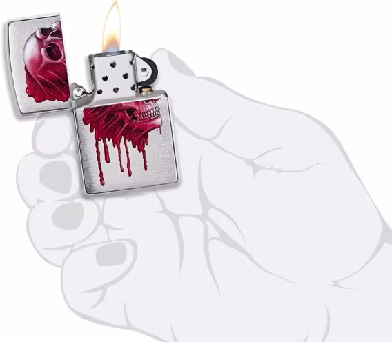 Zippo Çakmak  Siyah Mat Kafatası Joker