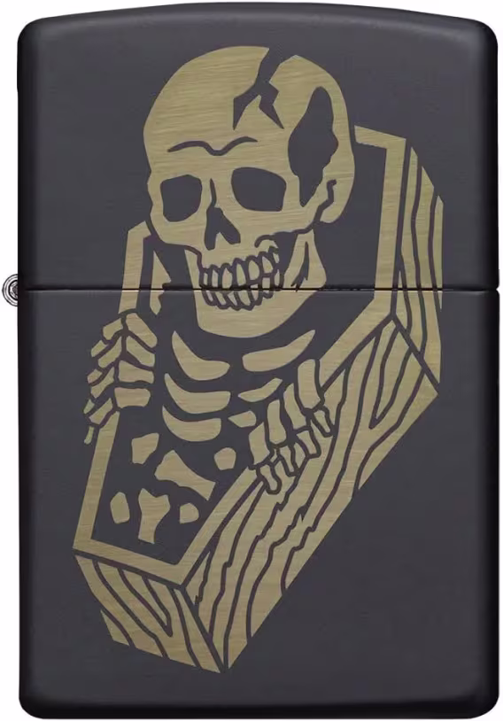 Zippo Çakmak  Siyah Mat Kafatası Joker