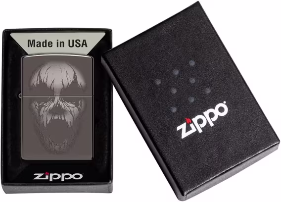 Zippo Çakmak  Siyah Mat Kafatası Joker
