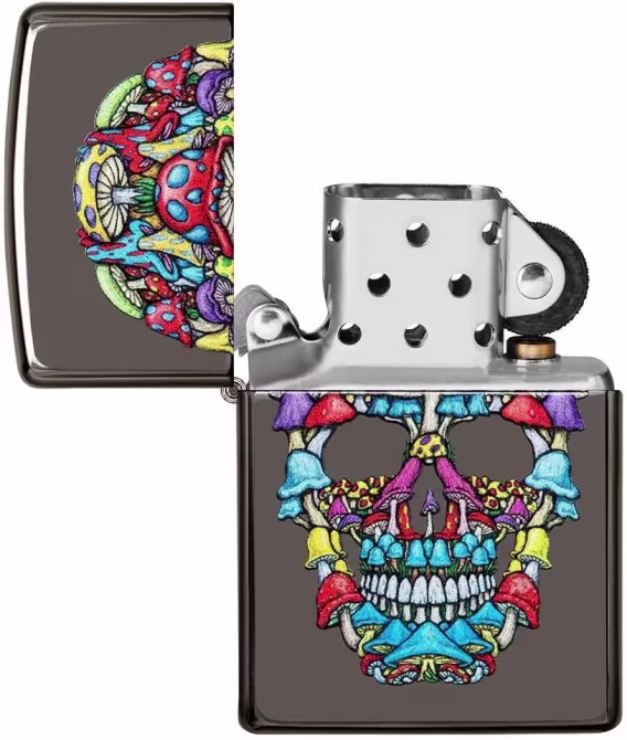 Zippo Çakmak  Siyah Mat Kafatası Joker