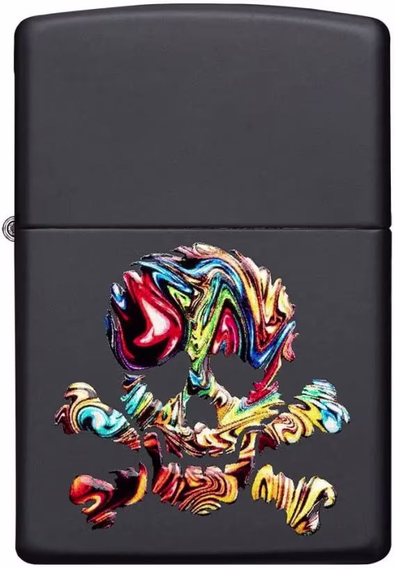 Zippo Çakmak  Siyah Mat Kafatası Joker