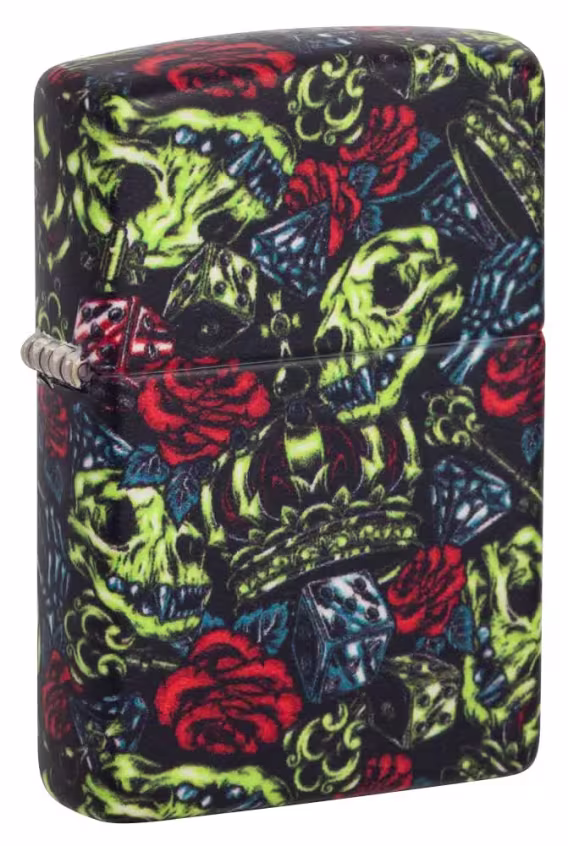 Zippo Çakmak  Siyah Mat Kafatası Joker