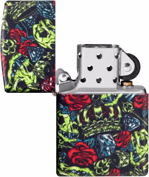 Zippo Çakmak  Siyah Mat Kafatası Joker