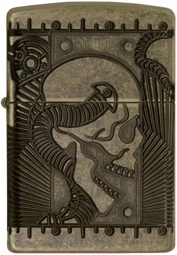 Zippo Çakmak  Siyah Mat Kafatası Joker