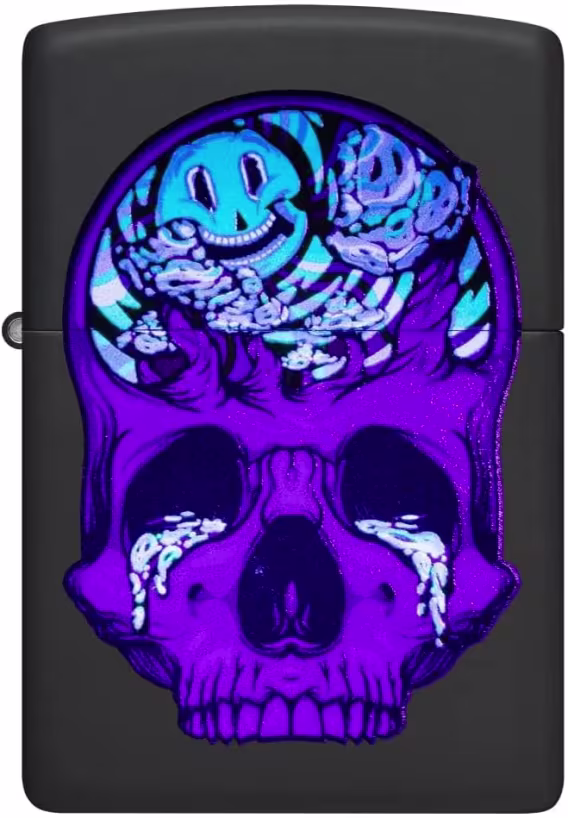 Zippo Çakmak  Siyah Mat Kafatası Joker