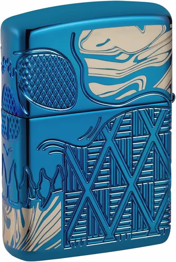 Zippo Çakmak  Mat Siyah Işık Mantar Kafatası