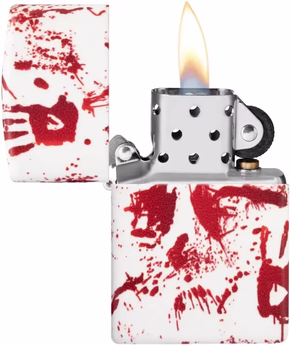 Zippo Çakmak  Mat Siyah Işık Mantar Kafatası