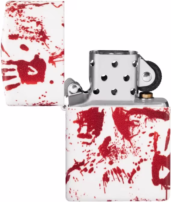 Zippo Çakmak  Mat Siyah Işık Mantar Kafatası