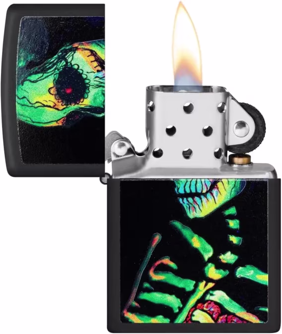 Zippo Çakmak  Parlak Siyah Kukla Telleri