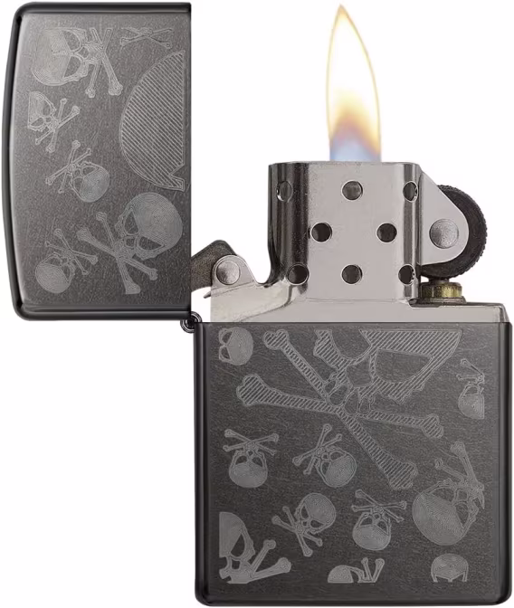 Zippo Çakmak  Parlak Siyah Kukla Telleri
