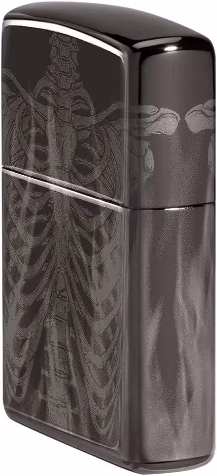 Zippo Çakmak  Mat Siyah ve Kırmızı Kafatası