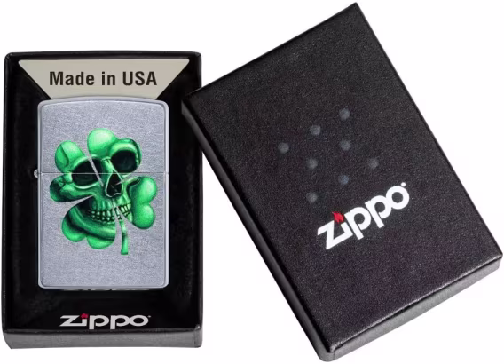 Zippo Çakmak  Mat Siyah ve Kırmızı Kafatası