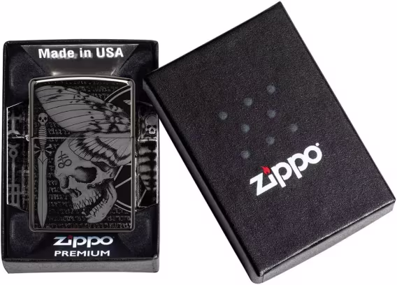 Zippo Çakmak  540 Mat Renkli Kafatası (Karanlıkta Parlıyor)